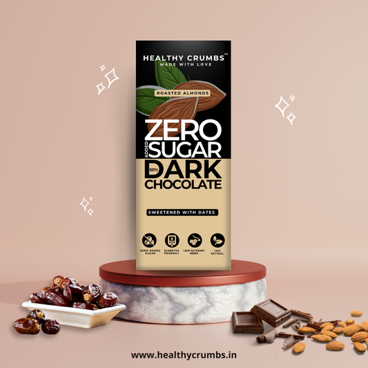 Zero Added Sugar Dark Chocolate 35g [Roasted Almonds - Pack of 6]