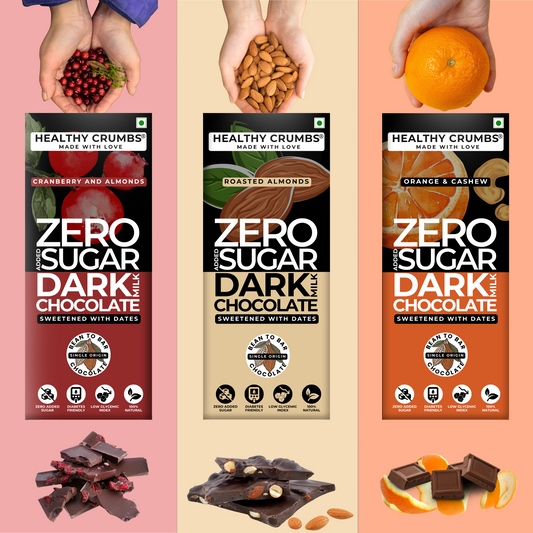 Zero Added Sugar Dark Milk Chocolate 35g [Assorted - Pack of 6]