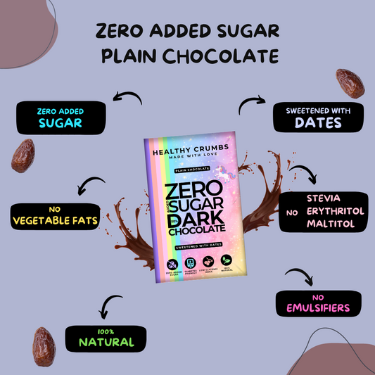 Zero Added Sugar Dark Chocolate 15g [Plain - Pack of 10]