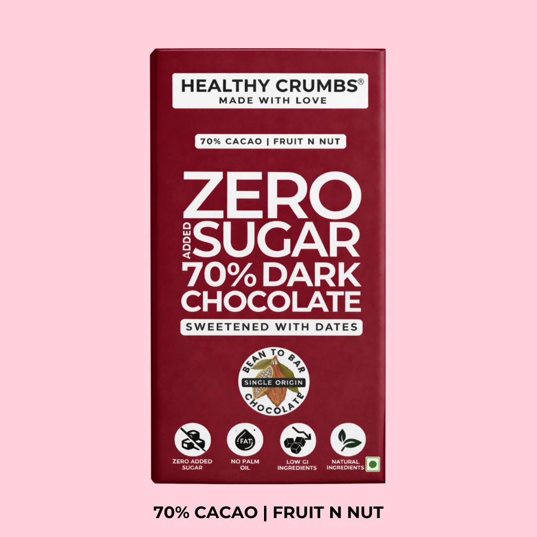 Zero Added Sugar 70% Dark Chocolate 40g [Fruit n Nut-Pack of 2]
